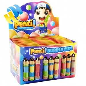 Venta al por mayor <span class=keywords><strong>3</strong></span>-en-1 Kids Candy Toy Halal Cartoon Crayon-Shaped <span class=keywords><strong>Bubble</strong></span> <span class=keywords><strong>Gum</strong></span> con sabores de frutas mixtas OEM Packaging - Product Image 4