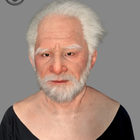 Máscara de Silicona Ultra Realista Personalizable para Personas Mayores, Disfraz de Anciano de Cabeza Completa con Cabello Blanco y Barba