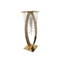 Nouveaux accessoires de mariage en acier de 84 cm pour table de desserts, décorations de bienvenue, arrangement de fond de scène, support à fleurs creux