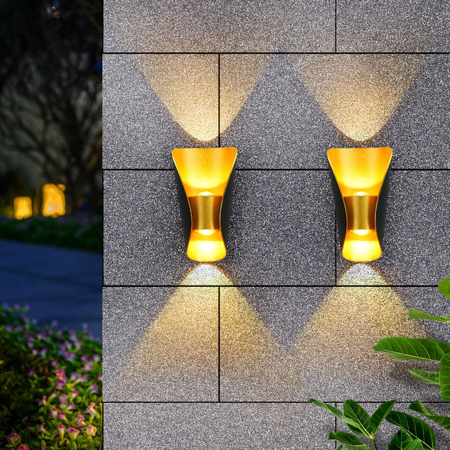 Hourglass-Shaped LED Wall Sconce, Outdoor Up-Down Light for Villa Exterior & Corridor