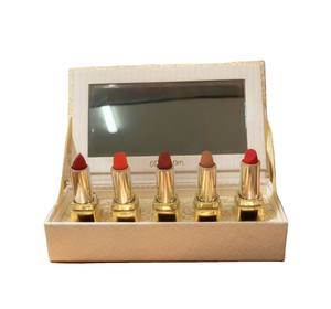 2026 Luxury Brand Lipstick Sample <b>Set</b> Five Pieces Case Gold Tube High Quality Mineral Waterproofing - Product Image 3