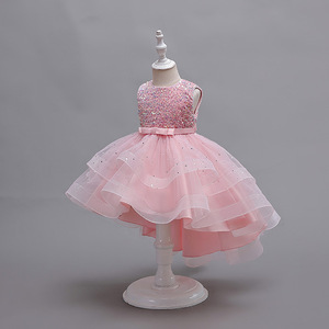 Abiti da donna da principessa senza maniche per matrimoni con scollatura e coda a fiori per 3 anni vestiti da bambina con Design per Eid - Product Image 6