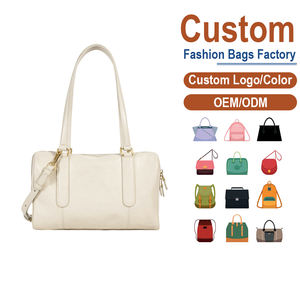 Bolso cilíndrico de piel de vacuno curtida vegetal de capa superior, color blanco crema, cálido, premium, de gran capacidad, casual y de negocios, para el hombro. - Product Image 1