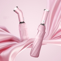 Parapluie coupe-vent le plus vendu, résistant au vent, durable, multifonction, poignée avec lampe torche, entièrement automatique, parapluie de pluie
