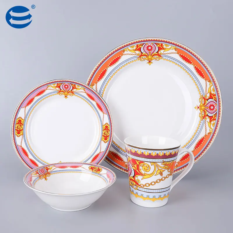 Custom Ceramic Dinnerware Set Service Plate Bowl Coffee Cup Mug for Home Kitchen Salad Dishes Luxury Tableware Set