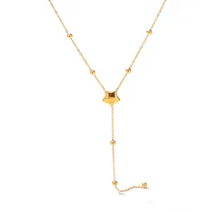 Collier pendentif étoile épaisse brillante entièrement perles collier à breloques en forme de Y bijoux pour femmes
