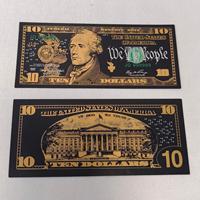 Billet de banque commémoratif américain en or noir scintillant, ensemble complet