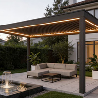 Extension de maison avec solarium à toit incliné moderne, toit en aluminium, polycarbonate résistant aux chocs, pergola de jardin extérieure