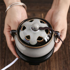 Eléctrico chino <span class=keywords><strong>de</strong></span> Incienso <span class=keywords><strong>de</strong></span> cerámica tazón <span class=keywords><strong>aceite</strong></span> esencial Quemador latón habitación fragancia Quemador Incienso casa decoración EF50XL - Product Image 5