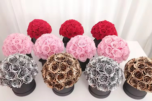 Consegna rapida 100% nome personalizzato rosa di grandi dimensioni naturale conservato su una scatola di <span class=keywords><strong>fiori</strong></span> colorati per sempre regali di Rose eterne - Product Image 2