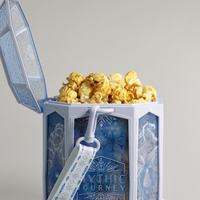 Seau à popcorn en plastique personnalisé sur le thème des dessins animés, parc d'attractions, cinéma, plateau à popcorn pour cinéma, contenant à collation avec figurine de jouet et cordon