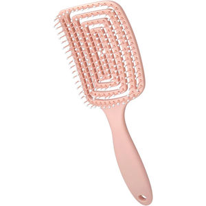 Cepillo de Pelo Curvo Ventilado para Masaje del Cuero Cabelludo y Peinado, con Cerdas de Nylon, Desenredante Personalizado para Cabello Seco - Espejo Plegable para Niños - Product Image 1