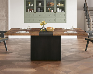 Tavolo da Pranzo di Design Moderno in Legno Massello con Robuste Gambe in Legno per 4-10 Persone, Arredamento per Cucina - Product Image 4