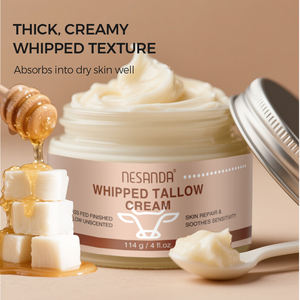 Cremes de Sebo Bovino 100% de Gado Criado a Pasto por Atacado com Óleo de Amêndoas Hidratante Facial e Corporal Vitamina E Creme de Sebo Batido - Product Image 5