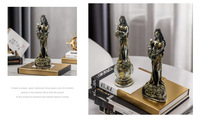 Statue moderne faite à la main plaquée or de la déesse de la richesse en résine, pièce décorative pour la maison ou les cadeaux d'affaires
