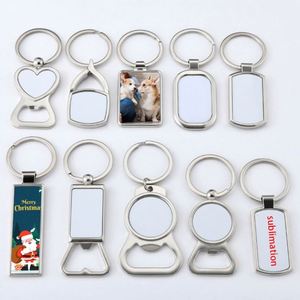 Porte-clés promotionnels en gros pour festivals, porte-clés ouvre-bouteille en métal à sublimation, porte-clés vierges en métal pour souvenirs et bricolage - Product Image 1