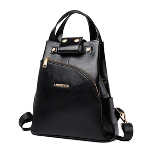 All'ingrosso borsa da <span class=keywords><strong>donna</strong></span> di design marrone nero in pelle di poliestere di grande capacità zaino da <span class=keywords><strong>donna</strong></span> - Product Image 4