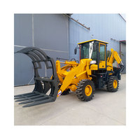 Mesin ekskavator backhoe beroda 4x4 ZT388H dengan AC, mesin pemuat backhoe
