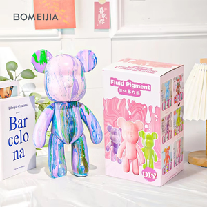 BOMEIJIA grosir DIY cairan beruang putih embrio Enamel boneka Set tangan beruang kekerasan kotak kreatif berlian Dot grafiti kanvas kaca - Product Image 1