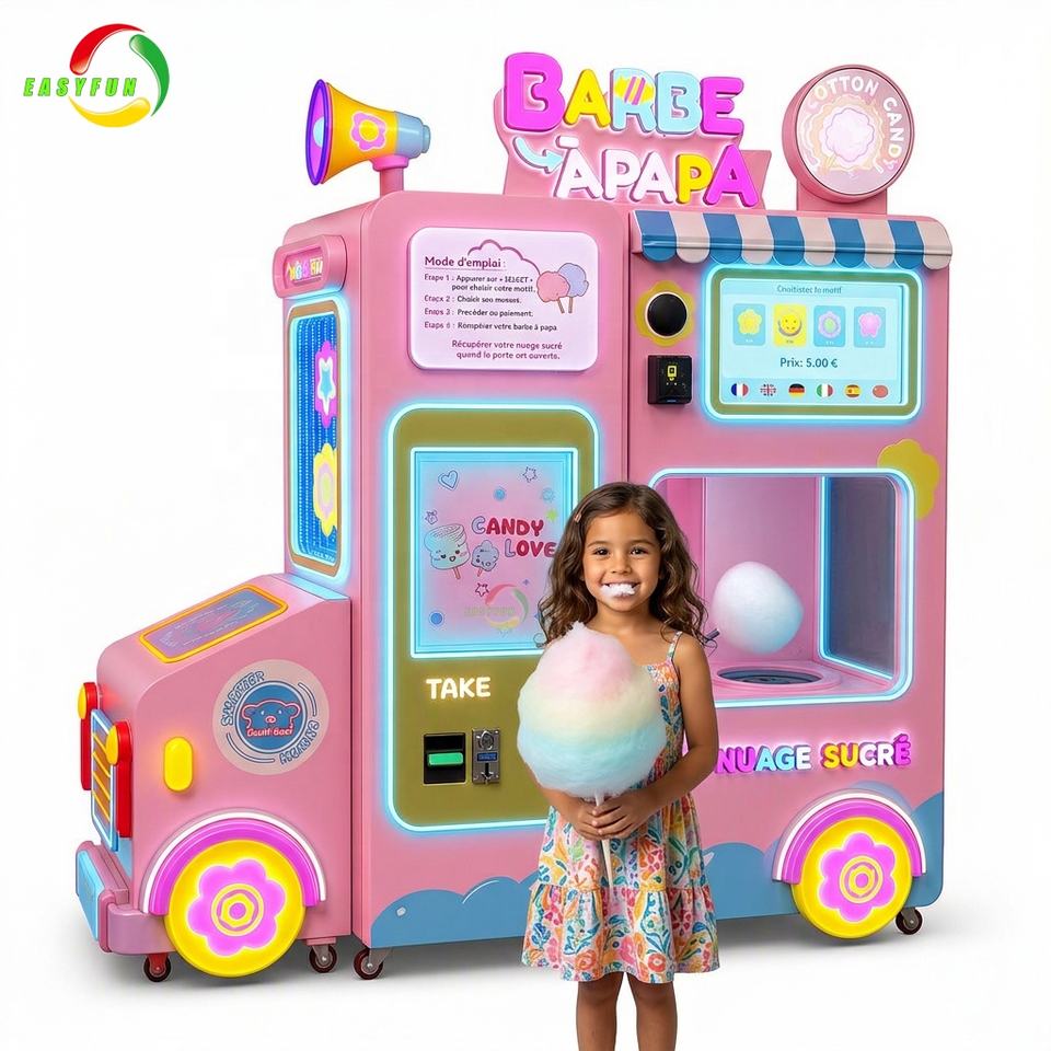 Cute Truck Design Automatic Cotton Candy Vending Machine Commercial ...