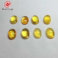 Red leaf gems Naturstein Neuankömmling Gelber Bernstein Cabochon geschnittener loser Edelstein in ovaler Form Schön angekommen