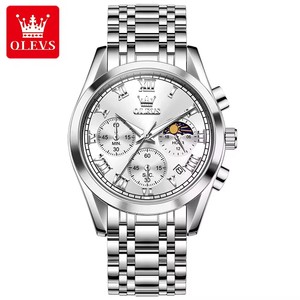 New 2871 Mens Watch Original Moon Phase Quartz Watch 30M Waterproof Stainless Steel Men's Hand <b>Clock</b> Watches For Men - Product Image 1