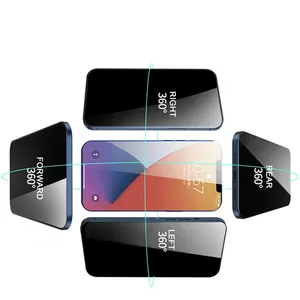 Película de protección antiespía de privacidad de 360 grados, vidrio templado antiespionaje para <span class=keywords><strong>iPhone</strong></span> 16 15 14 13 <span class=keywords><strong>12</strong></span> 11 Pro Max, película de pantalla de teléfono - Product Image 1