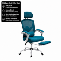 Chaise de bureau ALINUNU à dossier haut en maille, couleur personnalisée, pour bureau à domicile 90 ° -135 °   Siège inclinable en tissu avec dossier en maille