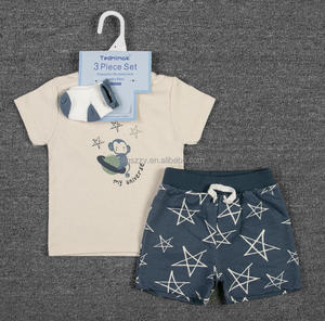 Set di vestiti per neonati pantaloncini estivi a maniche corte in cotone con stampa e collo a-due set di <span class=keywords><strong>abbigliamento</strong></span> per neonati da <span class=keywords><strong>12</strong></span> a <span class=keywords><strong>18</strong></span> <span class=keywords><strong>mesi</strong></span> - Product Image 5