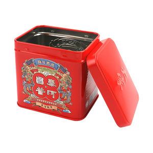 Hot bán tùy chỉnh logo dập nổi hình chữ nhật kim loại lon trà hộp thiếc bao bì - Product Image 2