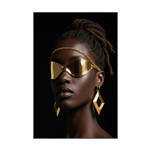 Peinture en porcelaine cristalline personnalisée, moderne, portrait de femme africaine, mode, fille noire imprimée, pour la décoration murale du salon, de l'hôtel - Product Image 6