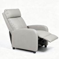 Fauteuil inclinable manuel moderne en similicuir PU à dossier haut avec structure en bois pour salon