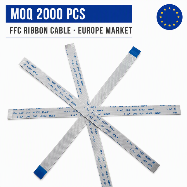 Custom 0.5/1.0mm Pitch AWM 20624 80C 60V VW-1  FFC Flat Cable Flat Flex Cable Flexible Flat Ribbon Cable for FPC LCD MOQ 2000