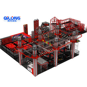 ASTM TUV Approuvé Enfants Mur D'escalade Doux Mousse Enfants Commercial Intérieur Équipement de Parc De Trampoline Avec <span class=keywords><strong>Ninja</strong></span> Guerrier - Product Image 1