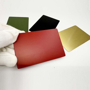 Carte de visite NFC en acier inoxydable couleur personnalisée, gravure laser du logo, plaques nominatives vierges sablées - Product Image 1