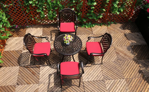 Juego de Muebles de Jardín de Aluminio Fundido para Patio Exterior, Resistente al Agua, para Todo Clima, Mesa de Metal para Café, Terraza, Barbacoa - Product Image 6