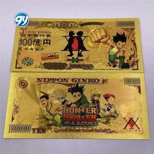 Cartes <span class=keywords><strong>Manga</strong></span> japonais Anime Hunter <span class=keywords><strong>x</strong></span> Hunter bill Figure 10000 yens billet de banque en or pour cadeaux souvenirs et collection - Product Image 6