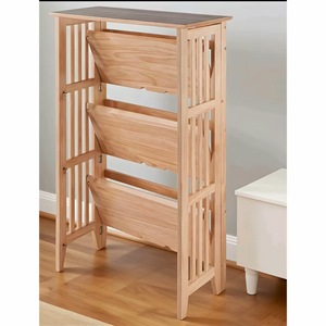Foldable Shelving Unit Four Layers Wood Storage Rack For Office Use - Product Image 2