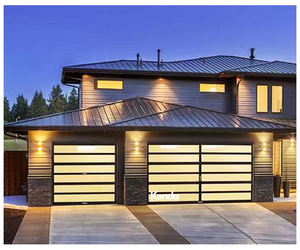 Porte de <span class=keywords><strong>garage</strong></span> <span class=keywords><strong>motorisée</strong></span> en aluminium encadré verre sectionnel rabat portes pliantes pour double porte d'entrée de voiture des garages - Product Image 1