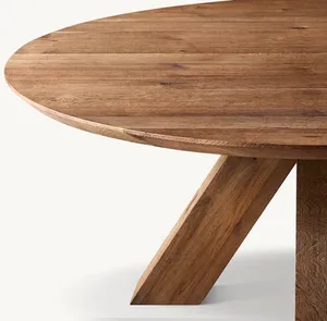 Sassanid Top xếp hạng Mỹ Hot Bán phòng ăn đặc biệt nứt sồi brule vòng bàn ăn - Product Image 4