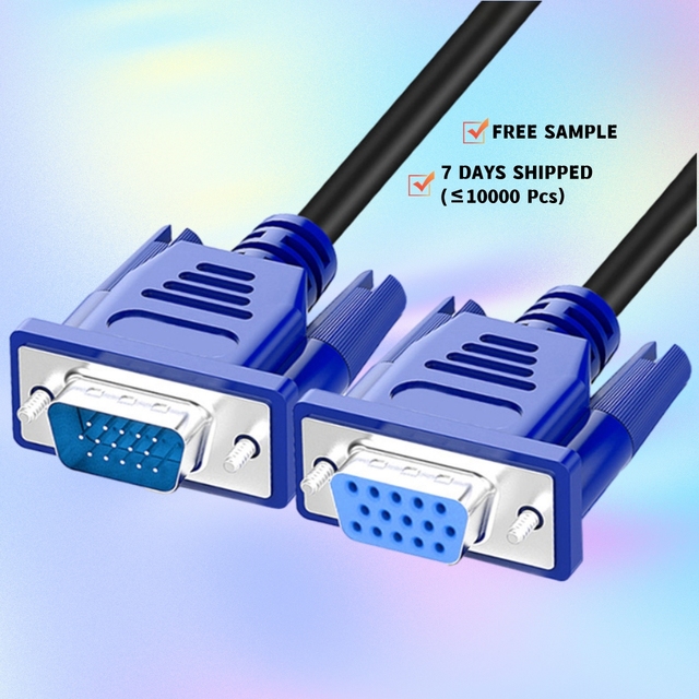 15pin Computer HDTV Projector Male to Female 1.5m 1.8m 3m 5m VGA 4+5 Cable Extension Line 1080P Nickel-plated with Ethernet