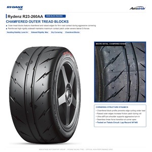 Pneu Radial Premium 255/40ZR18 99W XL Série REVIMAX R23 - Ténue de roulement 260AA SHIBATA Formule <span class=keywords><strong>Semi</strong></span>-<span class=keywords><strong>Slick</strong></span> pour Voiture de Course et Drift B2B - Product Image 2