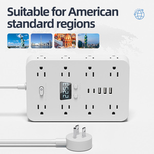 Ổ cắm điện chính bán buôn có cổng USB, hiển thị thời gian, màu trắng, dài 1.5 mét, chuẩn Mỹ - Product Image 4