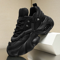 Chaussures de travail décontractées Black Knight New Wind à semelle épaisse en cuir verni, montantes, résistantes à l'usure, avec rehaussement interne pour l'hiver et le printemps