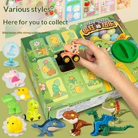 Machine à capsules en plastique pour jouets dinosaures de dessin animé, à double jeu deux-en-un, avec fonction de tirage surprise et boîte mystère, pour cadeaux promotionnels transfrontaliers