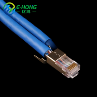 E-HONG CAT8 RJ45 8P8C Connecteur Modulaire Blindé en Alliage de Zinc avec Coque Dorée 40 Gbit/s pour Réseau