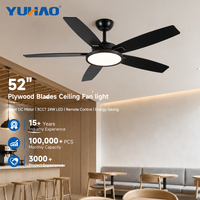 Vente directe OEM ODM, ventilateur de plafond robuste à 5 pales avec éclairage LED BLDC pour hôtel, chambre d'hôtes, villa, café, restaurant