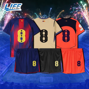 Camiseta <span class=keywords><strong>de</strong></span> Fútbol Personalizada 2526 <span class=keywords><strong>Blanca</strong></span> del <span class=keywords><strong>Barcelona</strong></span>, Versión Jugador, Roja y Azul, para Aficionados, <span class=keywords><strong>de</strong></span> Visitante, con Tecnología <span class=keywords><strong>de</strong></span> Absorción <span class=keywords><strong>de</strong></span> Humedad y Transpirable - Product Image 1