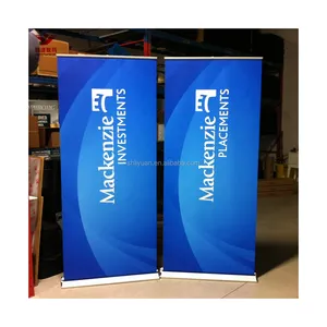 Aluminium Roll Up Banner Display Stand Retractable Poster Banner Promotional Advertising Flags Banners