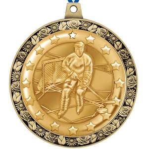 Médaille de hockey sur glace à thème 2026 Premium Sports Award avec athlète décoré d'étoiles et motif de <span class=keywords><strong>but</strong></span> pour les compétitions de tournois - Product Image 3
